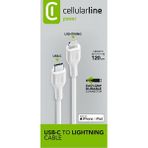 Cellular Line Usb-C - Apple Lightning Kablo 120 Cm-Beyaz -USBDATAC2LMFI1MW