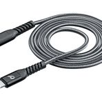 Cellularline Tetra Force Siyah 200 cm Usb-C Lightning Data ve Şarj Kablosu