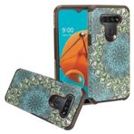 CELZEN - LG K51, LG Reflect (LM-K500) için - Hibrit Resimli Telefon Kılıfı - AD1 Mavi Çiçek