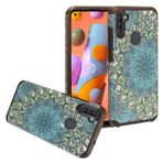 CELZEN - Samsung Galaxy A11 (SM-A115) için - Resimli Telefon Kılıfı - AD1 Mavi Çiçek