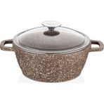 Cem Unique Granit 16 cm Tencere - Bej - Kahverengi