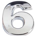 Cemax 5 cm Krom Yapışkanlı 6 Rakamı