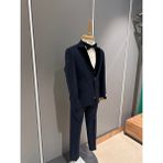 Cemden Erkek Çocuk Lacivert Damatlık Regular Fit Poyester Karışımlı Kumaş 5 Yaş - Lacivert Düz