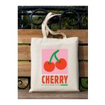 Cemira Cherry Kiraz Tasarım Ham Bez Tote Bag Çanta