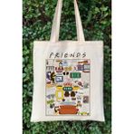 Cemira Friends Tv Show Kolaj Ham Bez Çanta Tote Bag