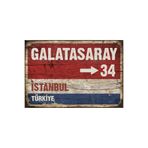 Cemira Galatasaray Tabelası, Retro Vintage Ahşap Pano, Poster, Galatasaray Tablo