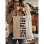 Cemira I Am Not Sure, What I Am Doing Out Of Bed Mua Tasarım Kanvas, Bez Çanta, Omuz Çantası, Tote Bag - 10D-Krem