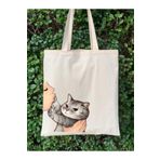 Cemira Kedi British Tote Bag Bez Çanta