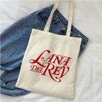 Cemira Lana Del Rey Tasarım Pamuk Tote Bag Bez Çanta, Şık Görünüm, Kitap Çantası, Türkiye Menşeli - 10D-Krem