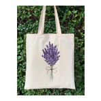 Cemira Lavanta Tasarım Ham Bez Tote Bag Çanta, Pinterest Çanta, Kitap Çantası