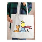 Cemira Le Petit Prince Küçük Prens Tasarımlı Kalın Su Geçirmez Bez Tote Bag Kanvas Omuz Çantası