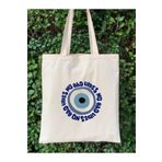 Cemira Nazar Boncuğu Tasarım Ham Bez Tote Bag Çanta, Pinterest Çanta