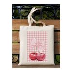 Cemira Y2K Cherry Bows Pink-Red Retro Tasarım Kirazlı Ham Bez Tote Bag Çanta, Pinterest Çanta