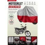 Cemku Double Gri Üst - Kırmızı Alt, Arka Çanta Uyumlu Bisan Toprak Wrc 100 Motosiklet Brandası - Gri - Kırmızı