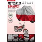 Cemku Double Gri Üst - Kırmızı Alt, Arka Çanta Uyumlu Bisan Toprak Wrc 125 Motosiklet Brandası - Gri - Kırmızı