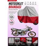 Cemku Double Gri Üst - Kırmızı Alt, Arka Çanta Uyumlu Kuba Çita 170F Motosiklet Brandası - Gri - Kırmızı