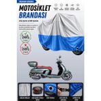 Cemku Double Gri Üst - Mavi Alt, Arka Çanta Uyumlu Arora Mojito Pro S Motosiklet Brandası - Gri - Mavi