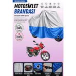 Cemku Double Gri Üst - Mavi Alt, Arka Çanta Uyumlu Kanuni Breton Sl 125 Motosiklet Brandası - Gri - Mavi