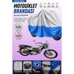 Cemku Double Gri Üst - Mavi Alt, Arka Çanta Uyumlu Kuba Çita 125 Motosiklet Brandası - Gri - Mavi