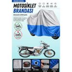 Cemku Double Gri Üst - Mavi Alt, Arka Çanta Uyumlu Kuba Çita 125R Max Motosiklet Brandası - Gri - Mavi