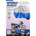 Cemku Double Gri Üst - Mavi Alt, Arka Çanta Uyumlu Kuba Çita 150R Motosiklet Brandası - Gri - Mavi