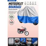 Cemku Double Gri Üst - Mavi Alt, Arka Çanta Uyumlu Kuba Çita 50R Gold Motosiklet Brandası - Gri - Mavi