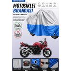 Cemku Double Gri Üst - Mavi Alt, Arka Çanta Uyumlu Suzuki Gsf 600 Bandit S Motosiklet Brandası - Gri - Mavi
