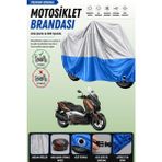 Cemku Double Gri Üst - Mavi Alt, Arka Çanta Uyumlu Yamaha X-Max 300 Abs Motosiklet Brandası - Gri - Mavi