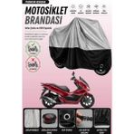 Cemku Double Gri Üst - Siyah Alt, Arka Çanta Uyumlu Honda PCX125 Motosiklet Brandası - Gri - Siyah