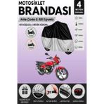 Cemku Double Gri Üst - Siyah Alt, Arka Çanta Uyumlu Kanuni Breton Sl 125 Motosiklet Brandası - Gri - Siyah