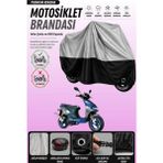 Cemku Double Gri Üst - Siyah Alt, Arka Çanta Uyumlu Kanuni Hussar 125 Motosiklet Brandası - Gri - Siyah