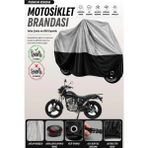 Cemku Double Gri Üst - Siyah Alt, Arka Çanta Uyumlu Mondial 125 Vulture I Motosiklet Brandası - Gri - Siyah