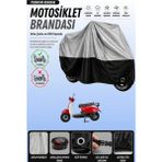 Cemku Double Gri Üst - Siyah Alt, Arka Çanta Uyumlu Mondial 50 Turismo Motosiklet Brandası - Gri - Siyah