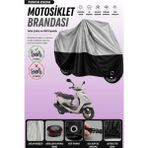 Cemku Double Gri Üst - Siyah Alt, Arka Çanta Uyumlu Yamaha Cygnus L Motosiklet Brandası - Gri - Siyah