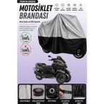 Cemku Double Gri Üst - Siyah Alt, Arka Çanta Uyumlu Yamaha Tricity 300 Motosiklet Brandası - Gri - Siyah