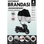 Cemku Double Gri Üst - Siyah Alt, Arka Çanta Uyumlu Yamaha X-Max 250 Iron Max Abs Motosiklet Brandası - Gri - Siyah