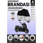Cemku Double Gri Üst - Siyah Alt, Arka Çanta Uyumlu Yamaha X-Max 250 Momodesign Motosiklet Brandası - Gri - Siyah
