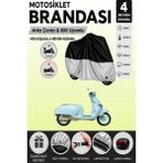 Cemku Double Gri Üst - Siyah Alt, Arka Çanta Uyumlu Yuki Mojito 50 Motosiklet Brandası - Gri - Siyah