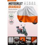 Cemku Double Gri Üst - Turuncu Alt, Arka Çanta Uyumlu Arora Mojito 125 Motosiklet Brandası - Gri - Turuncu