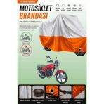 Cemku Double Gri Üst - Turuncu Alt, Arka Çanta Uyumlu Kanuni Breton S Motosiklet Brandası - Gri - Turuncu