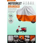 Cemku Double Gri Üst - Turuncu Alt, Arka Çanta Uyumlu Mondial 50 Turismo Motosiklet Brandası - Gri - Turuncu