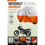 Cemku Double Gri Üst - Turuncu Alt, Arka Çanta Uyumlu Mondial Vulture I-E Motosiklet Brandası - Gri - Turuncu
