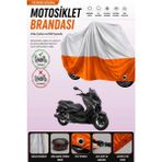 Cemku Double Gri Üst - Turuncu Alt, Arka Çanta Uyumlu Yamaha X-Max 250 Momodesign Motosiklet Brandası - Gri - Turuncu