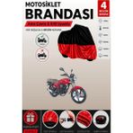 Cemku Double Siyah Üst - Kırmızı Alt, Arka Çanta Uyumlu Kanuni Breton S Motosiklet Brandası - Siyah - Kırmızı