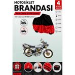 Cemku Double Siyah Üst - Kırmızı Alt, Arka Çanta Uyumlu Kuba Çita 100R Gold Motosiklet Brandası - Siyah - Kırmızı