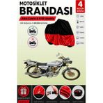 Cemku Double Siyah Üst - Kırmızı Alt, Arka Çanta Uyumlu Kuba Çita 170F Motosiklet Brandası - Siyah - Kırmızı