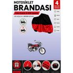 Cemku Double Siyah Üst - Kırmızı Alt, Arka Çanta Uyumlu Kuba Çita 50R Gold Motosiklet Brandası - Siyah - Kırmızı