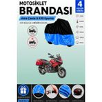 Cemku Double Siyah Üst - Mavi Alt, Arka Çanta Uyumlu Aprilia Caponord 1200 Abs Travel Pack Motosiklet Brandası - Siyah - Mavi