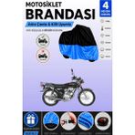 Cemku Double Siyah Üst - Mavi Alt, Arka Çanta Uyumlu Kanuni Breton 125 Motosiklet Brandası - Siyah - Mavi