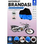 Cemku Double Siyah Üst - Mavi Alt, Arka Çanta Uyumlu Kuba Çita 100R Max Gold Motosiklet Brandası - Siyah - Mavi